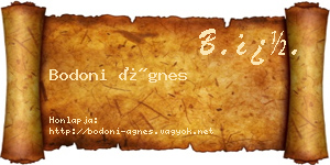 Bodoni Ágnes névjegykártya