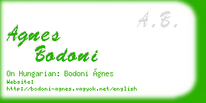 agnes bodoni business card