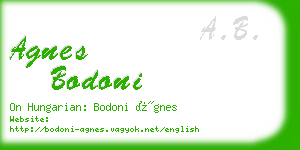agnes bodoni business card